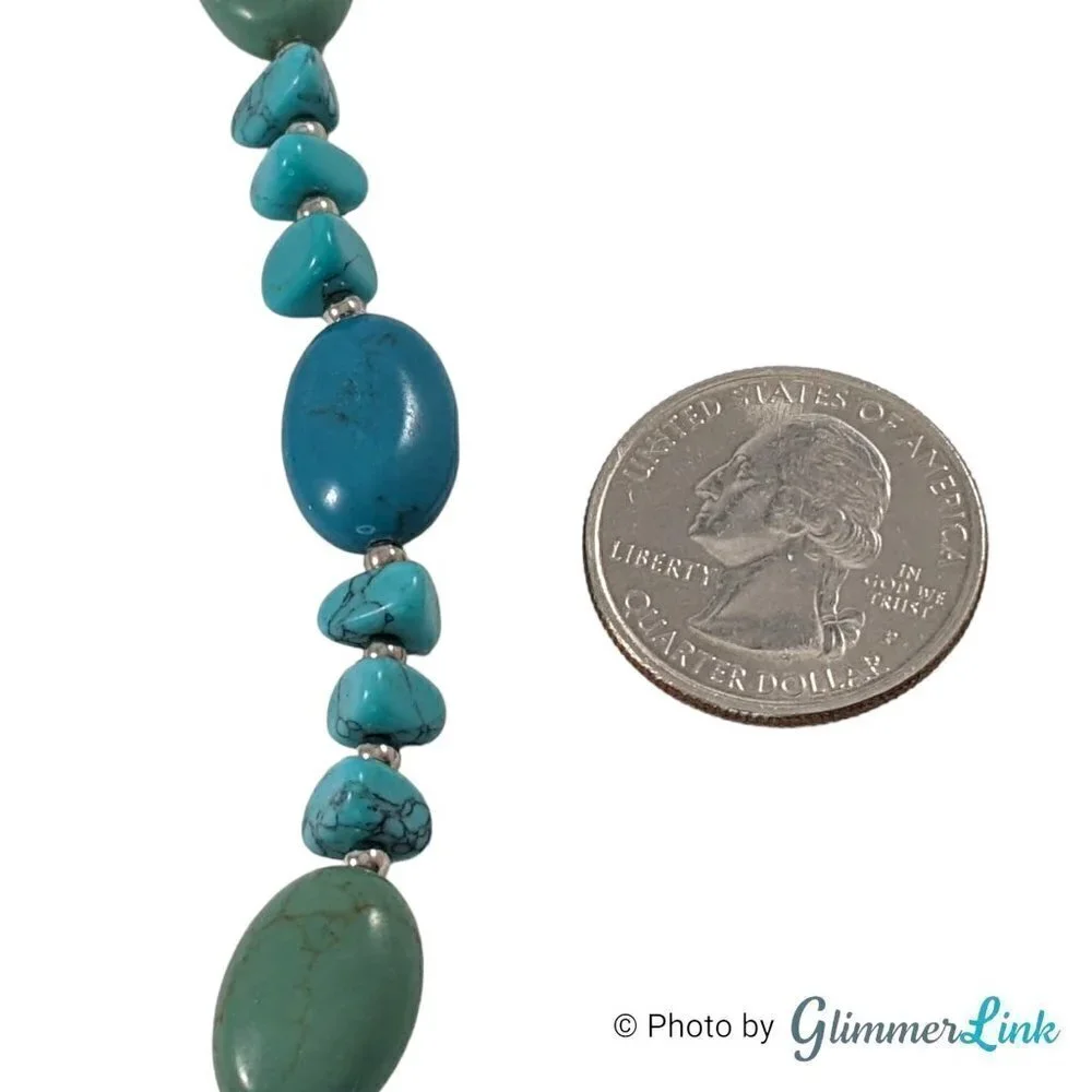 Chaps Faux Turquoise Beaded Necklace